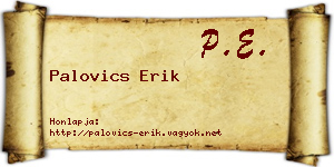 Palovics Erik névjegykártya